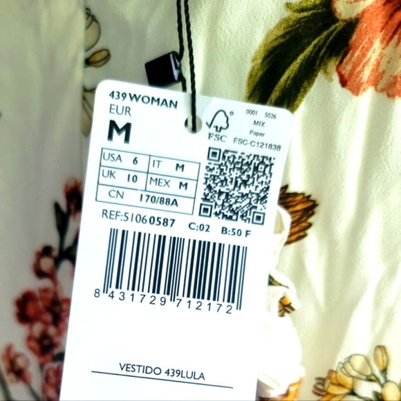 BRAND NEW! MNG Causal Sleeveless Floral Dress with Matching Scrunchies Size 6 - Picture 10 of 15